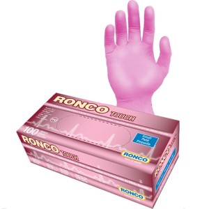 RONCO Touch Nitrile Pink Examination Glove Powder Free Small 100x10